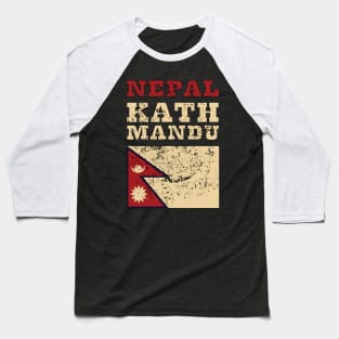 Flag of Nepal Baseball T-Shirt